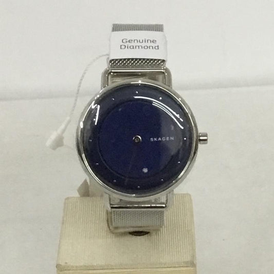 スカーゲン SKAGEN 腕時計 アナログ（クォーツ式） SKW2738 ロゴ、文字 銀 / シルバー / X 紺 / ネイビー /  レディース USED 古着 中古 10134983