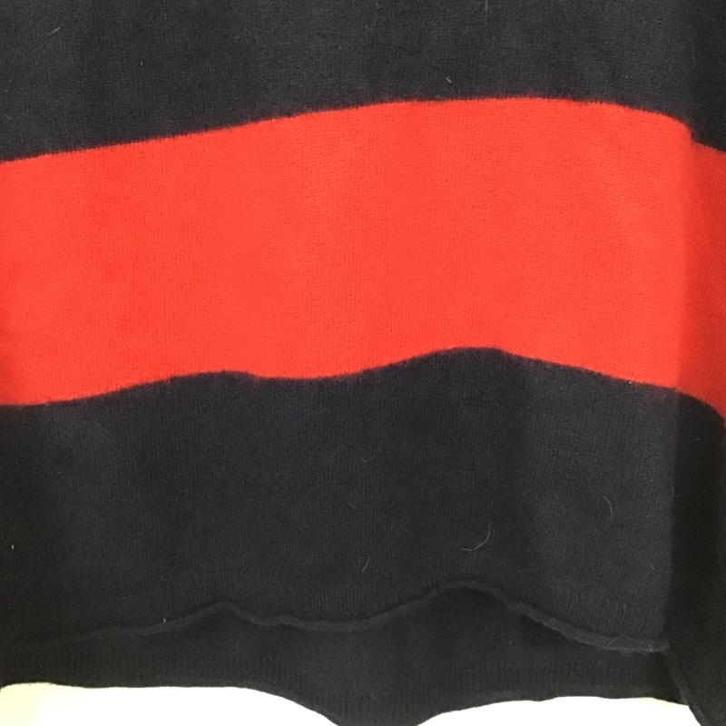トミーヒルフィガー TOMMY HILFIGER ニット、セーター 半袖 M 無地 赤 / レッド / X 紺 / ネイビー /  レディース USED 古着 中古 10132219