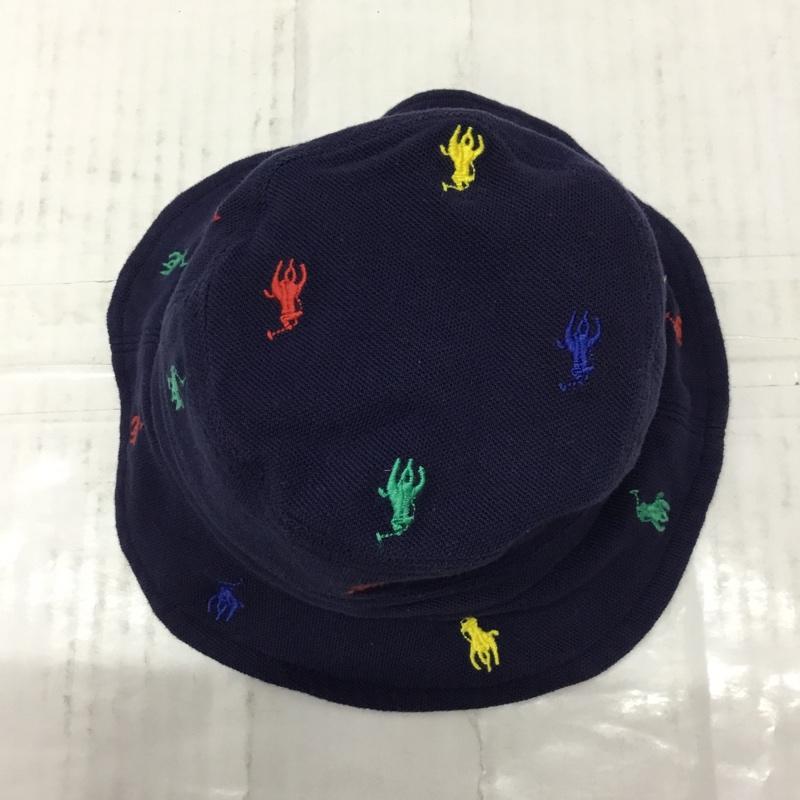 ラルフローレン RALPHLAUREN 帽子 ハット ポニー コットン ベビー 12-24M 49cm 総柄 紺 / ネイビー /  ガールズ USED 古着 中古 10106699