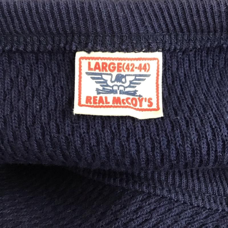 ザリアルマッコイズ THE REAL McCOY S カットソー 長袖 長袖カットソー クルーネックカットソー ロングスリーブカットソー プリントTシャツ 42 無地 紺 / ネイビー /  メンズ USED 古着 中古 10115385
