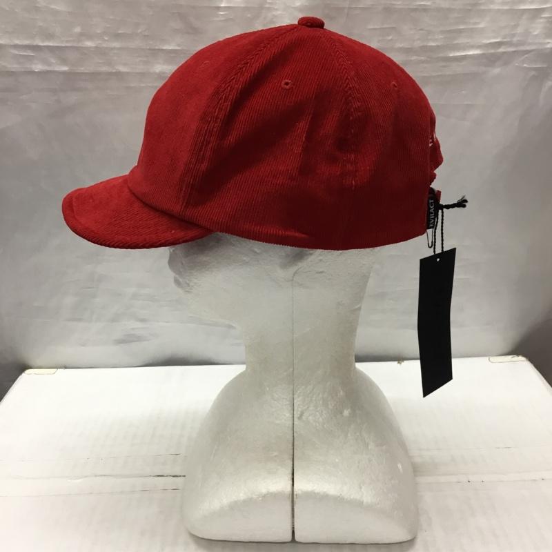イーブルアクト EVILACT 帽子 キャップ EA24-ACT2-C02 CORDUROY-E CAP コーデュロイ タグ付き ワンポイント 赤 / レッド /  メンズ USED 古着 中古 10122444