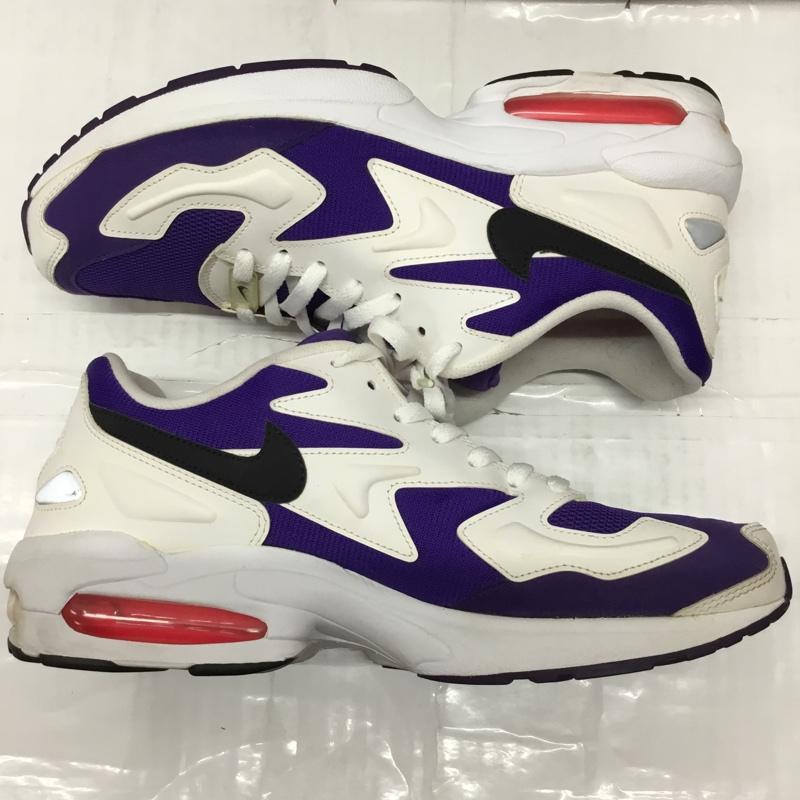 ナイキ NIKE スニーカー スニーカー AO1741-103 AIR MAX 2 LIGHT 28.5cm 28.5cm ロゴ、文字 白 / ホワイト / X 紫 / パープル / X 黒 / ブラック /  メンズ USED 古着 中古 10107870