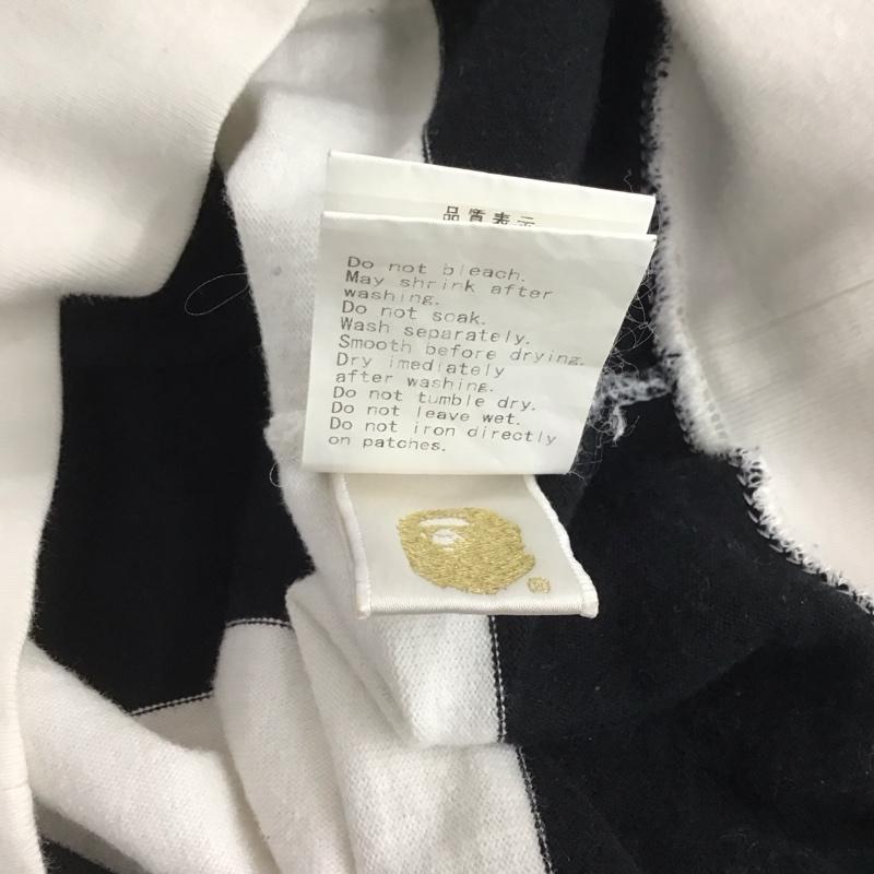 アベイシングエイプ A BATHING APE パーカー 長袖 ジップアップパーカー 長袖パーカー カジュアルジャケット M ボーダー柄 白 / ホワイト / X 黒 / ブラック /  メンズ USED 古着 中古 10146215
