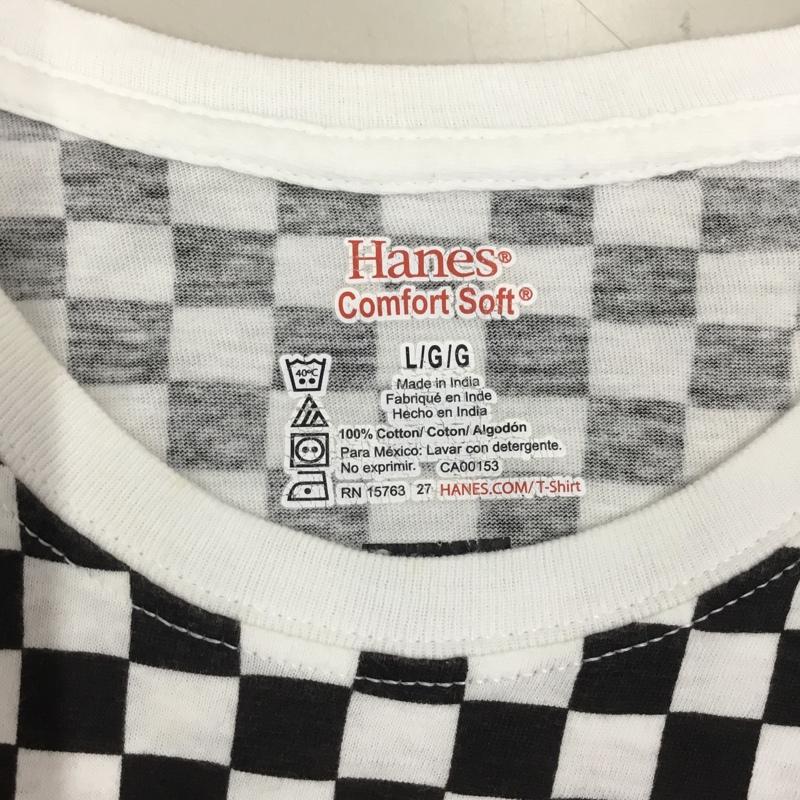 シュプリーム Supreme Tシャツ 半袖 2018AW supreme Hanes CheckerTaglessTee 半袖カットソー プリントTシャツ L チェック 白 / ホワイト / X 黒 / ブラック /  メンズ USED 古着 中古 10116235
