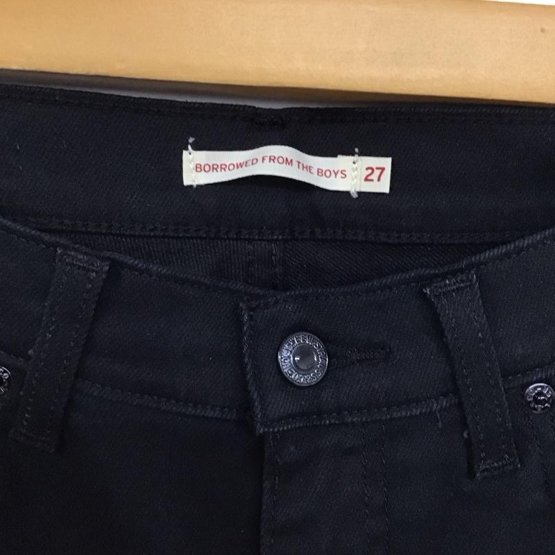 リーバイストラウスアンドコー Levi Strauss & co. パンツ デニム、ジーンズ デニムパンツ スリムパンツ カジュアルパンツ ストレッチパンツ 27インチ 無地 黒 / ブラック /  レディース USED 古着 中古 10146942