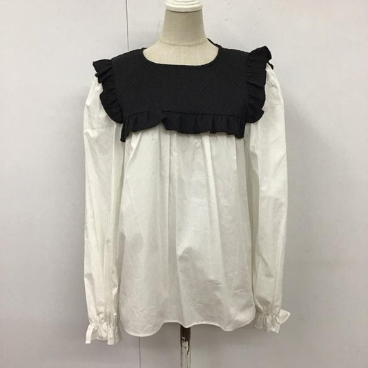 ザラ ZARA カットソー 長袖 フリル レイヤード風 XS 無地 白 / ホワイト / X 黒 / ブラック /  レディース USED 古着 中古 10121882
