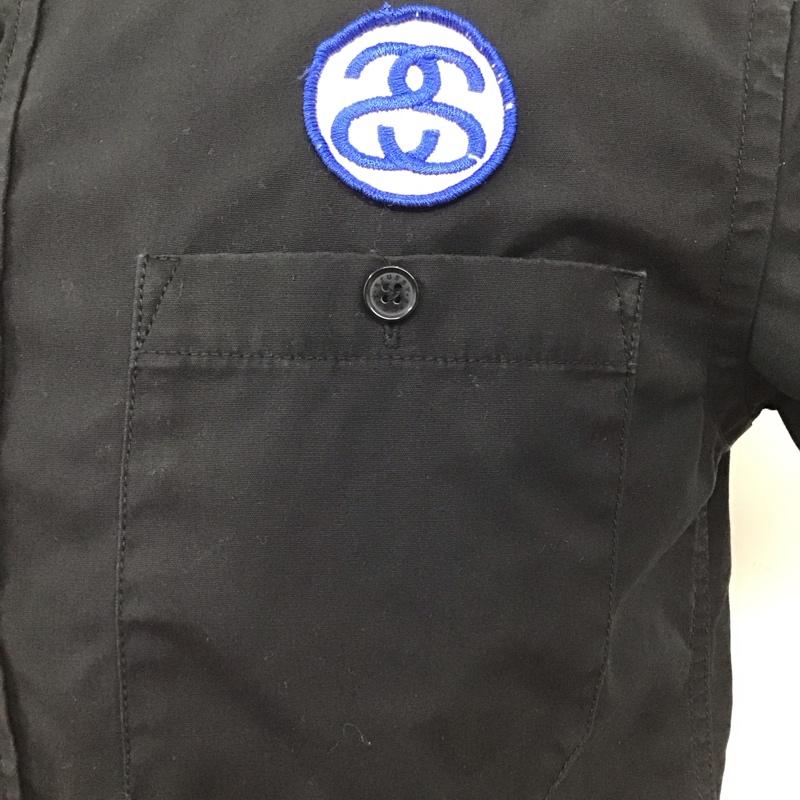 ステューシー STUSSY シャツ、ブラウス 半袖 半袖シャツ カラーシャツ 半袖カットソー プリントシャツ M ロゴ、文字 黒 / ブラック /  メンズ USED 古着 中古 10116366
