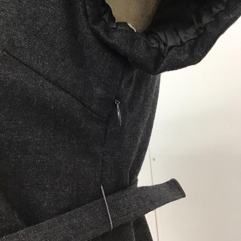 バーバリーブルーレーベル BURBERRY BLUE LABEL ワンピース ひざ丈スカート FMF63-595-08 半袖 スクエアネック 36 無地 チャコールグレー / チャコールグレー /  レディース USED 古着 中古 10115012