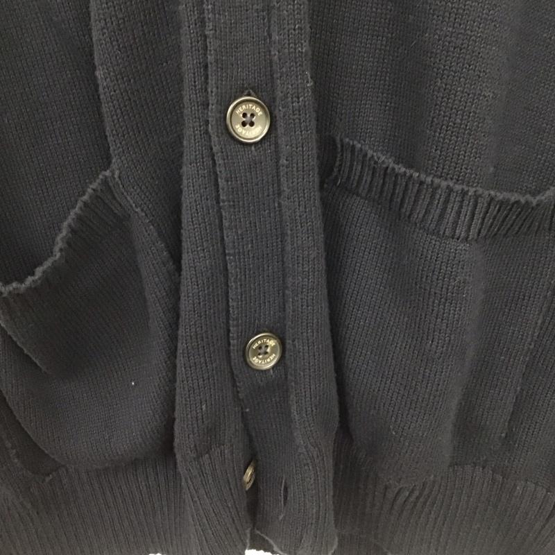 古着 USED カーディガン 長袖 HERITAGE S 無地 黒 / ブラック /  メンズ USED 古着 中古 10134874
