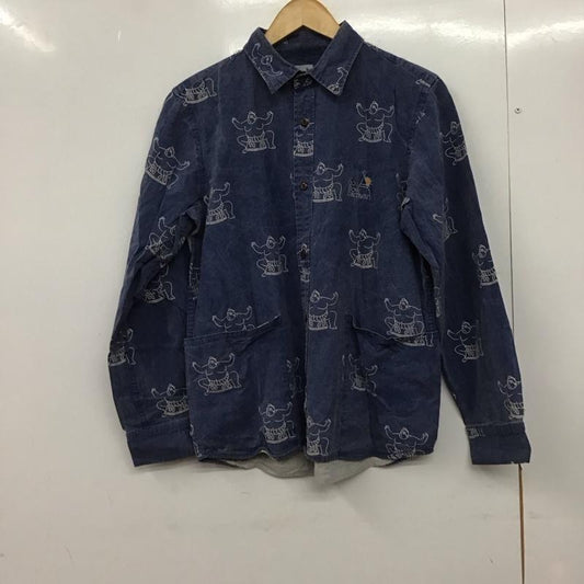 ゴースローキャラバン go slow caravan シャツ、ブラウス 長袖 長袖シャツ デニムシャツ カラーシャツ プリントシャツ 3 プリント インディゴ / インディゴ /  メンズ USED 古着 中古 10145824