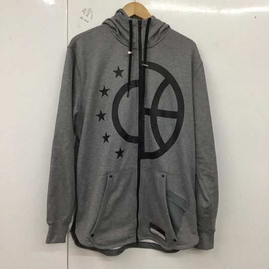 ナイキ NIKE パーカー 長袖 802626-091 ジップアップパーカー スウェット スポーツウェア XL プリント 灰 / グレー /  メンズ USED 古着 中古 10129568