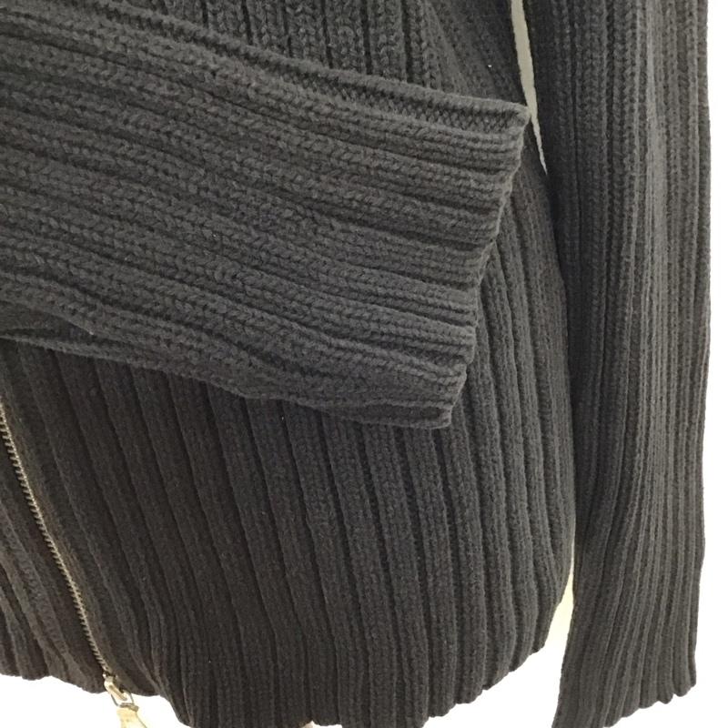 ポロジーンズカンパニー POLOJEANSCO. カーディガン 長袖 ジップアップニットジャケット ノーカラーニットジャケット アウター M 無地 黒 / ブラック /  レディース USED 古着 中古 10117868