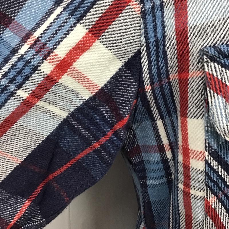 アヴィレックス AVIREX シャツ、ブラウス 長袖 6155164 ネルシャツ XL チェック 白 / ホワイト / X 青 / ブルー / X 紺 / ネイビー / X 赤 / レッド /  メンズ USED 古着 中古 10115603