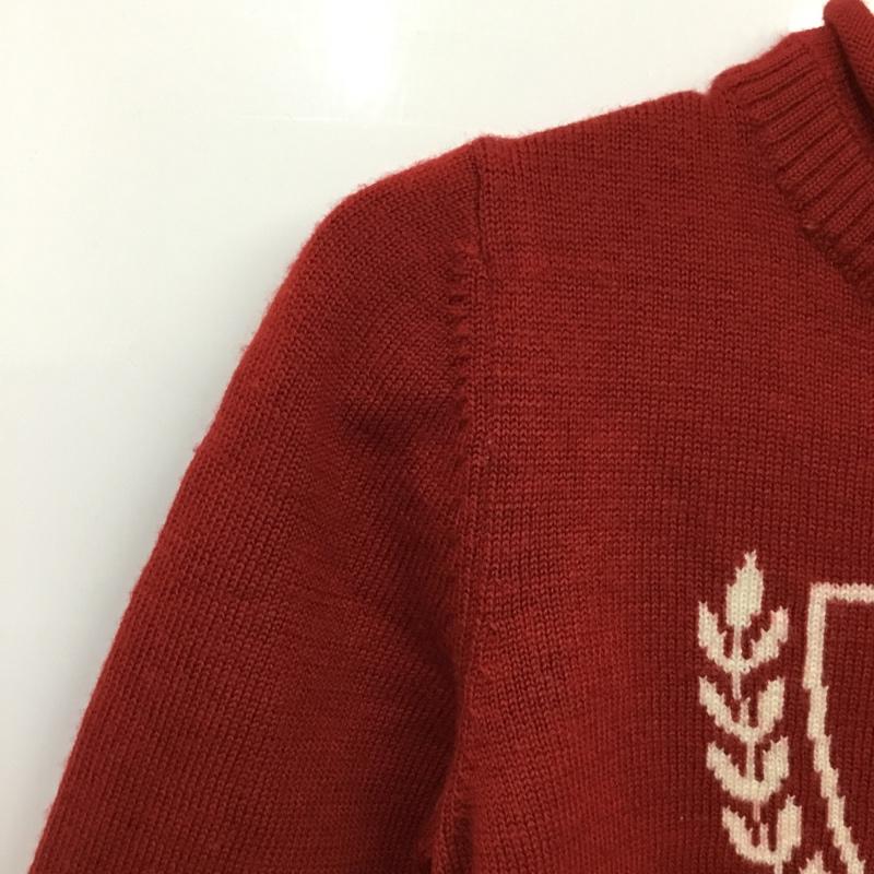 バーバリーロンドン Burberry London ニット、セーター 長袖 長袖ニットカットソー ニット セーター クルーネックニット 110cm ロゴ、文字 赤 / レッド /  ボーイズ USED 古着 中古 10116534