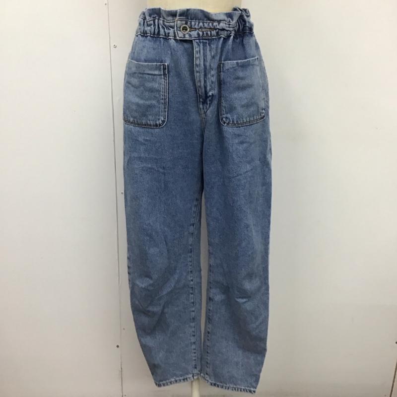 ザラ ZARA パンツ デニム、ジーンズ 5862 059 406 ウエストギャザー ハイウエスト 無地 青 / ブルー /  レディース USED 古着 中古 10109725