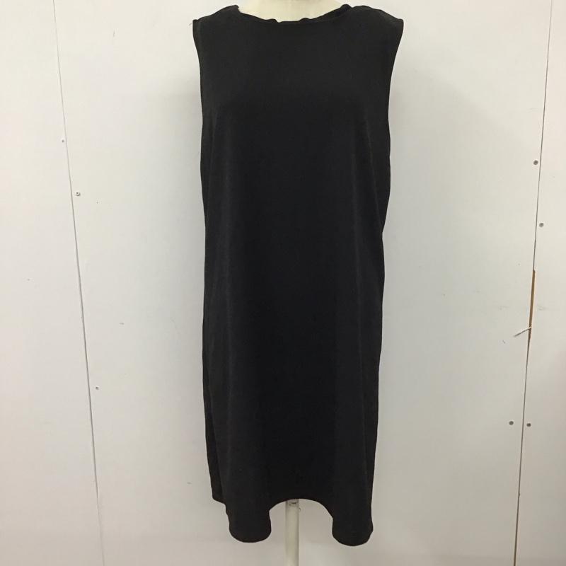 ザラ ZARA ワンピース ひざ丈スカート 0264 590 800 ノースリーブ L 無地 黒 / ブラック /  レディース USED 古着 中古 10115020
