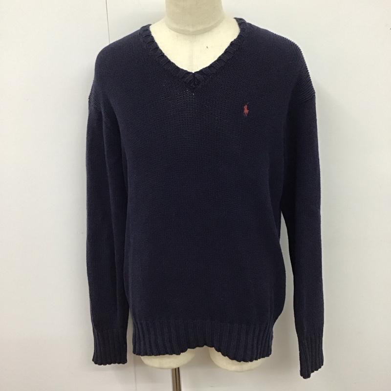 ポロバイラルフローレン Polo by RALPH LAUREN ニット、セーター 長袖 M 無地 紺 / ネイビー /  メンズ USED 古着 中古 10121840