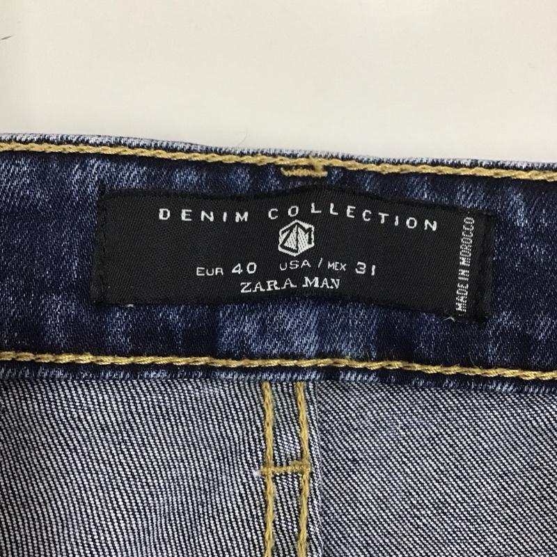 ザラメン ZARA MAN パンツ デニム、ジーンズ デニムパンツ スリムパンツ ジーンズ カジュアルパンツ ストレートパンツ 40 無地 インディゴ / インディゴ /  メンズ USED 古着 中古 10111328