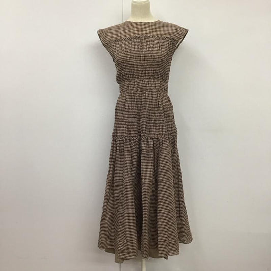 スナイデル SNIDEL ワンピース ロングスカート SWFO194021 シャーリングノースリワンピース 0 チェック ベージュ / ベージュ /  レディース USED 古着 中古 10133372