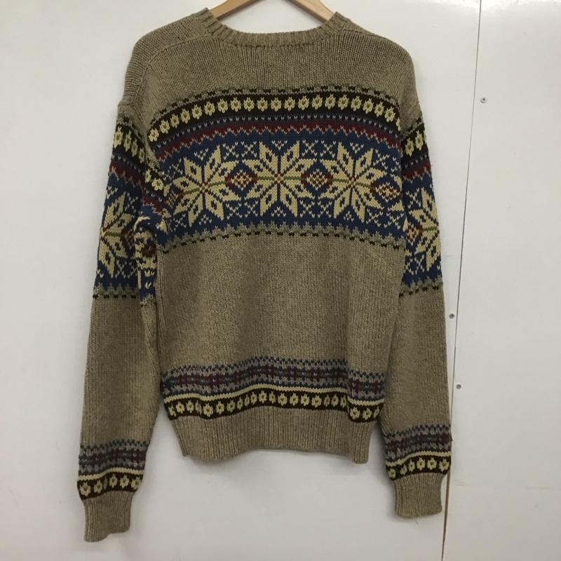 ポロバイラルフローレン Polo by RALPH LAUREN ニット、セーター 長袖 長袖ニットカットソー クルーネック セーター M プリント マルチカラー / マルチカラー /  メンズ USED 古着 中古 10146442