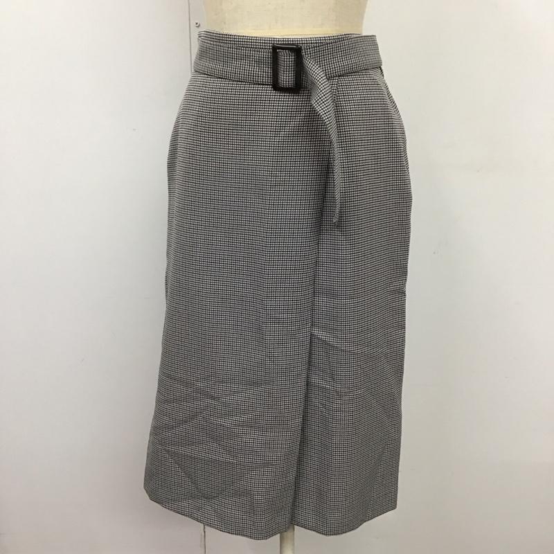ロペピクニック ROPE  PICNIC スカート ロングスカート GDC-59050-B ベルト付き 36 千鳥格子 灰 / グレー / X 黒 / ブラック /  レディース USED 古着 中古 10114400