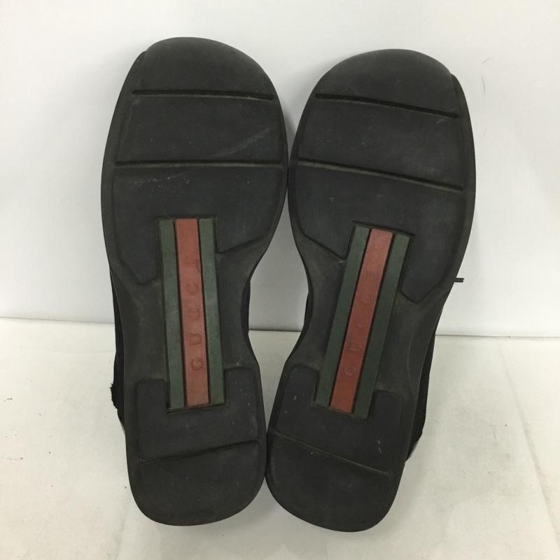 グッチ GUCCI スニーカー スニーカー 111 6057 シェリーライン レザー ロゴ、文字 黒 / ブラック /  メンズ USED 古着 中古 10136383