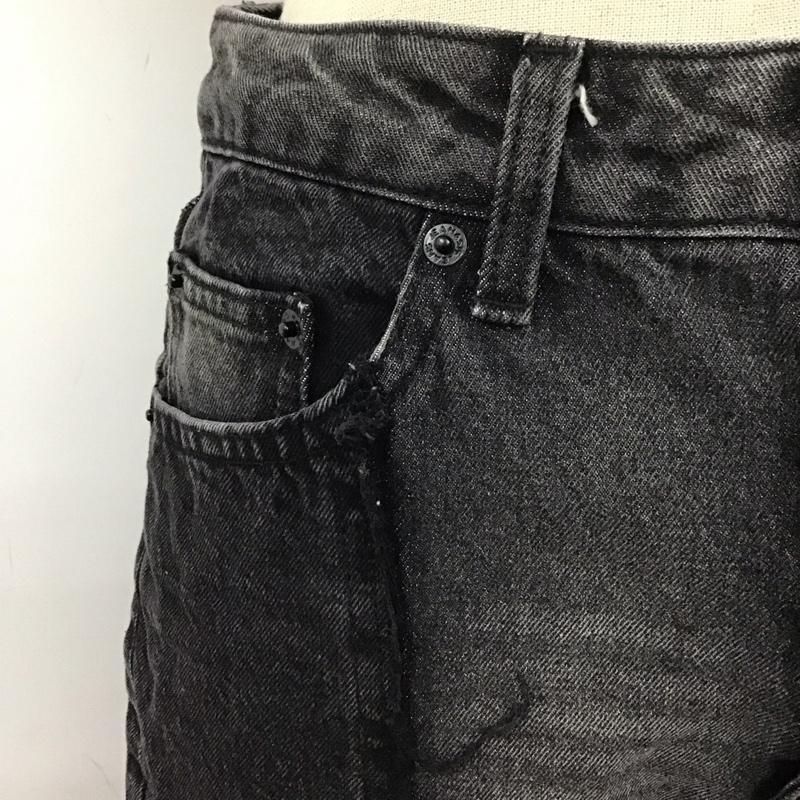 ジーナシス JEANASIS パンツ デニム、ジーンズ JS050800AA リメイクライクストレートデニムパンツ S 無地 黒 / ブラック /  レディース USED 古着 中古 10124420