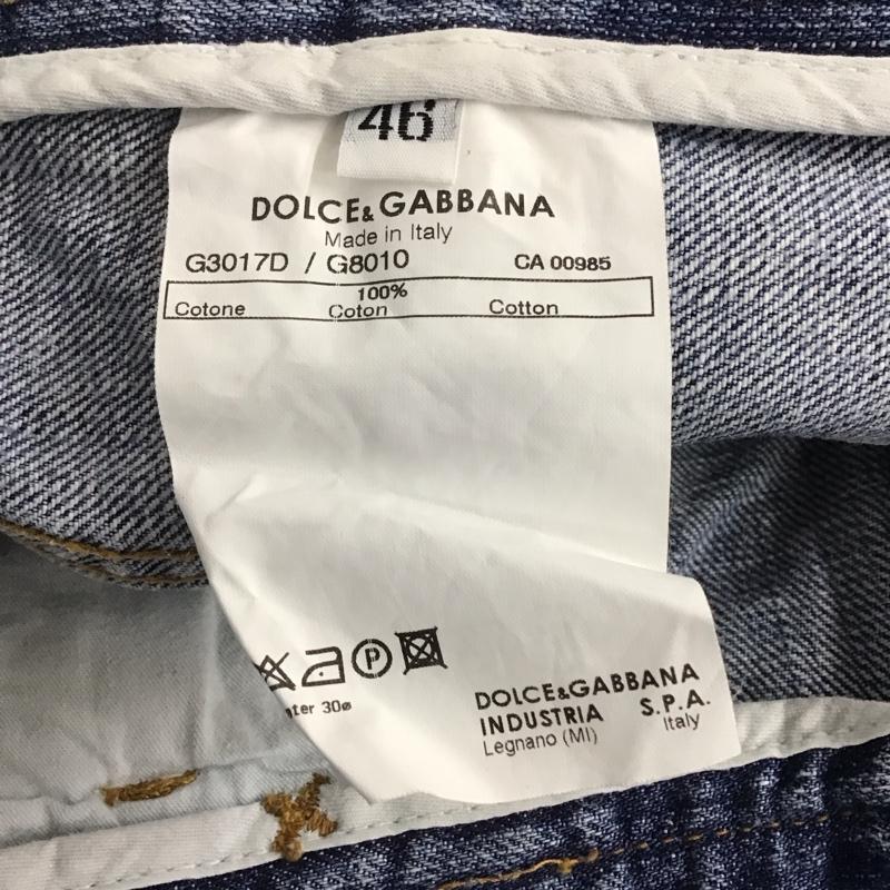 ドルチェアンドガッバーナ DOLCE&GABBANA パンツ デニム、ジーンズ デニムパンツ スリムパンツ カジュアルパンツ 46インチ ダメージ加工 インディゴ / インディゴ /  メンズ USED 古着 中古 10141258