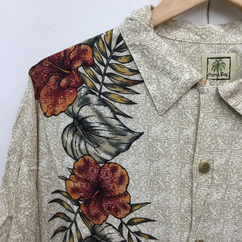 古着 USED シャツ、ブラウス 半袖 Morro Bay 半袖 アロハシャツ L 総柄 ベージュ / ベージュ /  メンズ USED 古着 中古 10129789