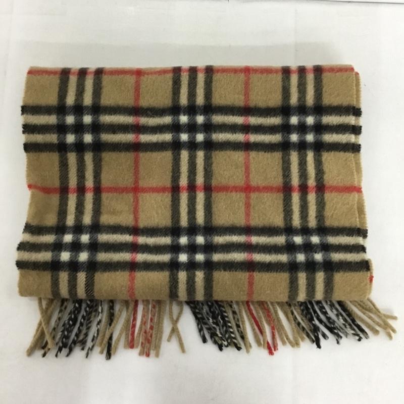 バーバリーロンドン Burberry London マフラー マフラー カシミヤ フリンジ ノバチェック チェック ベージュ / ベージュ /  レディース USED 古着 中古 10145823