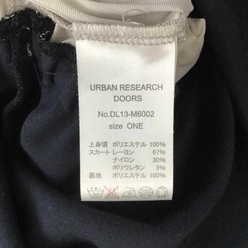 アーバンリサーチドアーズ URBAN RESEARCH DOORS ワンピース ミニスカート DL13-M6002 バイカラー フレンチスリーブ 無地 灰 / グレー / X 紺 / ネイビー /  レディース USED 古着 中古 10110862