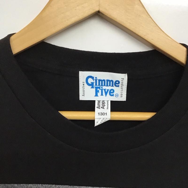 ギミーファイブ GIMME FIVE Tシャツ 半袖 半袖カットソー プリントTシャツ クルーネックカットソー デニスモリス XL プリント 黒 / ブラック /  メンズ USED 古着 中古 10142636