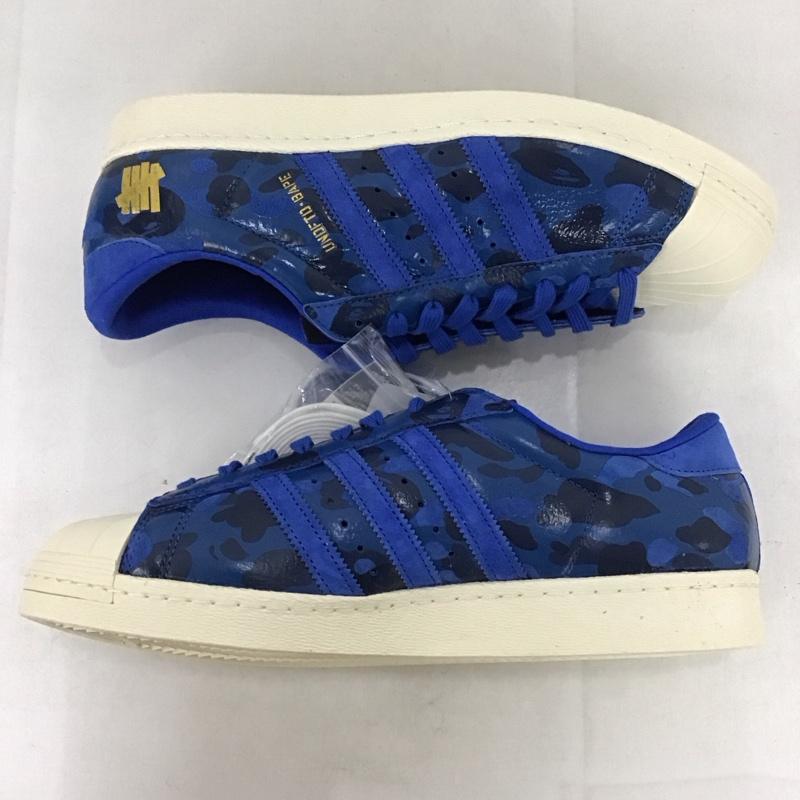 アディダス adidas スニーカー スニーカー S74775 スーパースター 80V UNDFTD BAPE 28.5cm ロゴ、文字 青 / ブルー /  メンズ USED 古着 中古 10141144