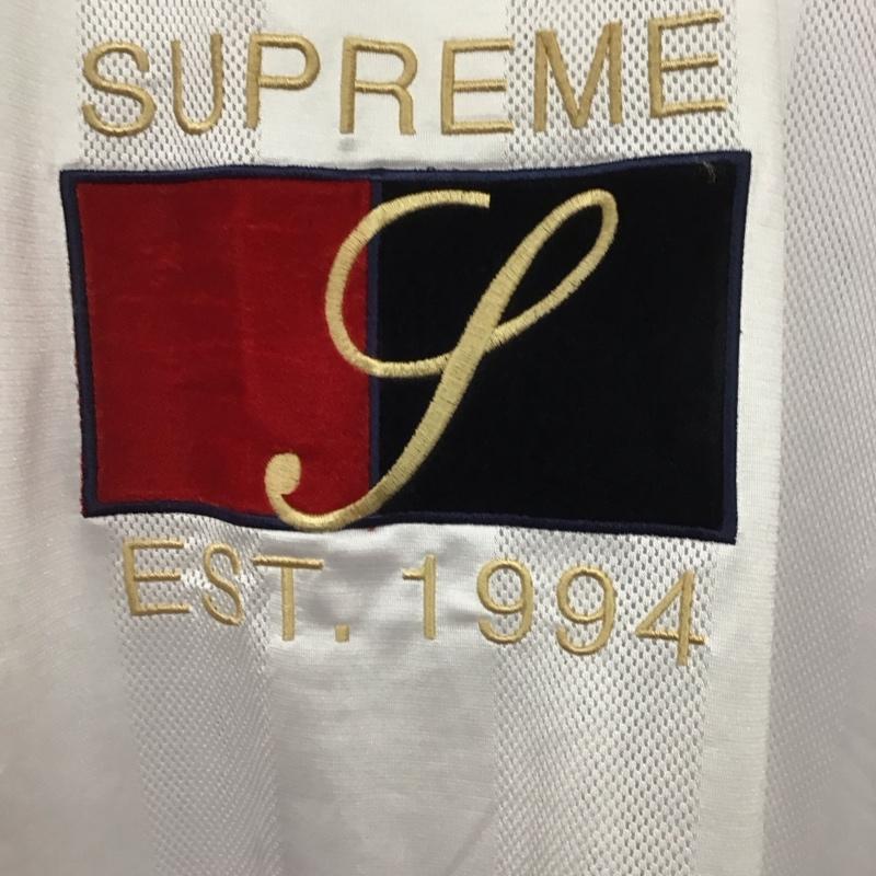 シュプリーム Supreme カットソー 半袖 16ss EST1994ゲームシャツ Vネックカットソー M ロゴ、文字 白 / ホワイト /  メンズ USED 古着 中古 10130730
