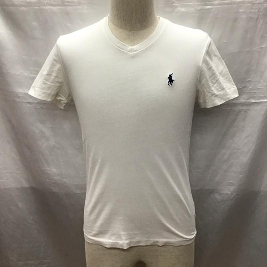 ポロラルフローレン POLO RALPH LAUREN Tシャツ 半袖 Vネック XS 無地 白 / ホワイト /  メンズ USED 古着 中古 10123404