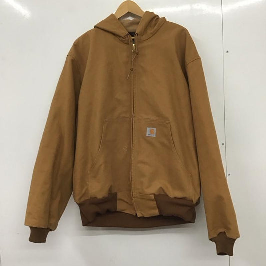 カーハート Carhartt ジャケット、上着 ジャケット、ブレザー ジップアップジャケット アウター ジップアップパーカージャケット L ロゴ、文字 茶 / ブラウン /  メンズ USED 古着 中古 10136856