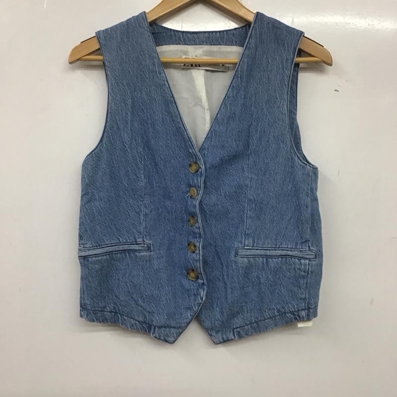 ザラ ZARA ベスト ベスト デニム 8519 917 405 XS 無地 青 / ブルー /  レディース USED 古着 中古 10139265