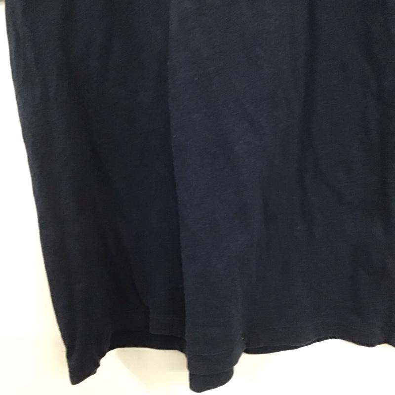 チャンピオン Champion Tシャツ 半袖 c3-p338 トリコロールタグ カレッジプリント 半袖フットボールTシャツ M ロゴ、文字 紺 / ネイビー /  メンズ USED 古着 中古 10141463