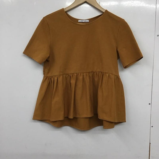 ザラウーマン ZARA WOMAN カットソー 半袖 半袖カットソー クルーネック チュニック フレア 3L 無地 キャメル / キャメル /  レディース USED 古着 中古 10136100
