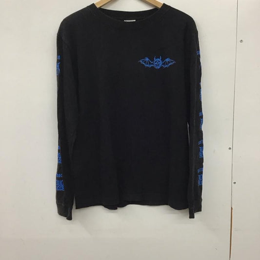 ソフトマシーン Softmachine Tシャツ 長袖 長袖カットソー プリントカットソー クルーネック L ロゴ、文字 黒 / ブラック /  メンズ USED 古着 中古 10137280