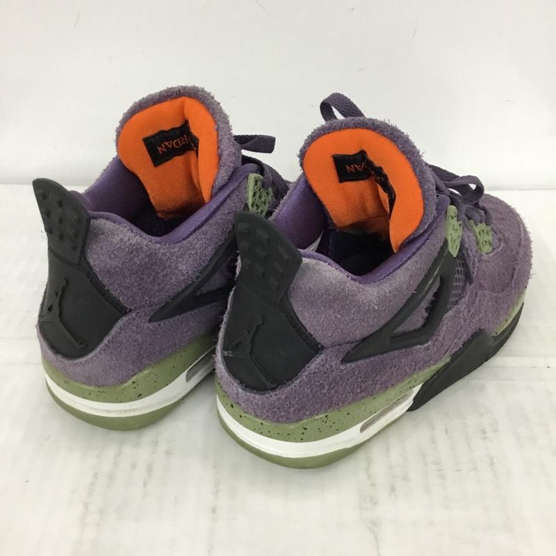 ナイキ NIKE スニーカー スニーカー AQ9129-500 WMNS AIR JORDAN 4 RETRO 23.5cm 23.5cm ワンポイント 紫 / パープル / X 黒 / ブラック / X カーキ / カーキ /  レディース USED 古着 中古 10109899