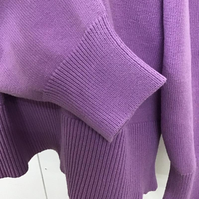 ニコアンド niko and... ニット、セーター 長袖 L 無地 紫 / パープル /  レディース USED 古着 中古 10117715