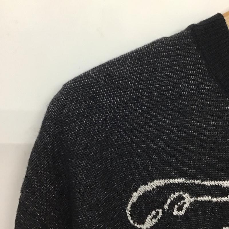ヒステリックグラマー HYSTERIC GLAMOUR ニット、セーター 半袖 半袖ニットカットソー クルーネック セーター M プリント 黒 / ブラック /  メンズ USED 古着 中古 10136189