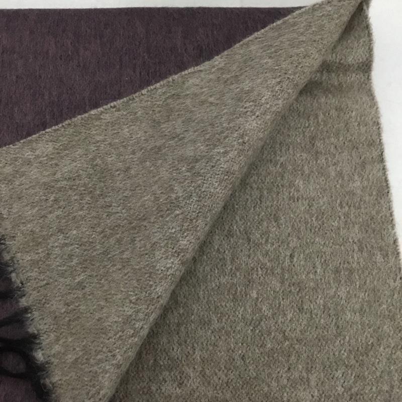 ピアチェンツァ PIACENZA マフラー マフラー シルク カシミヤ フリンジ ロゴ、文字 紫 / パープル / X ベージュ / ベージュ /  メンズ USED 古着 中古 10143279