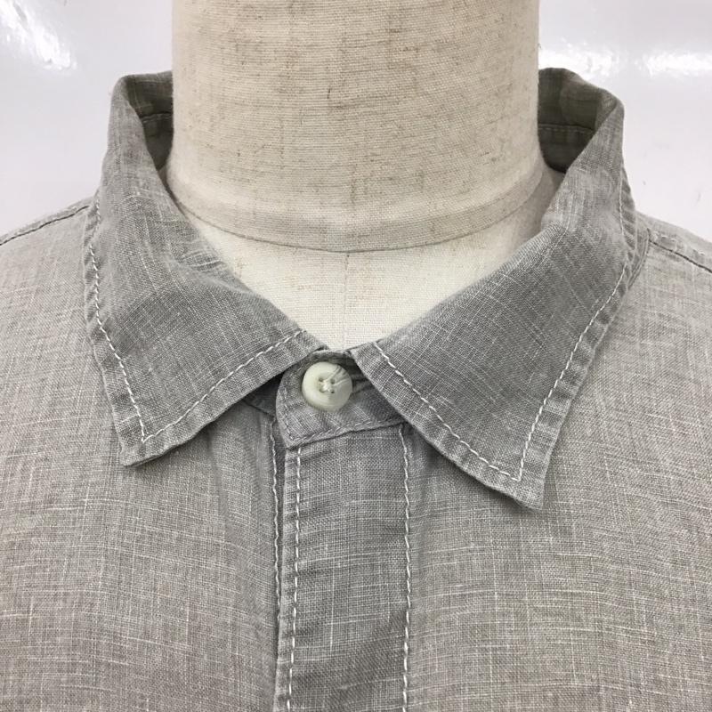 トミーバハマ Tommy Bahama シャツ、ブラウス 長袖 長袖シャツ カラーシャツ ポケットシャツ 長袖カットソー XXL ロゴ、文字 灰 / グレー /  メンズ USED 古着 中古 10119946