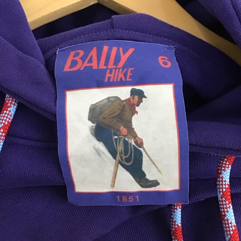 バリー BALLY パーカー 長袖 長袖パーカー プルオーバーパーカー スウェット 42 ロゴ、文字 紫 / パープル /  メンズ USED 古着 中古 10146544