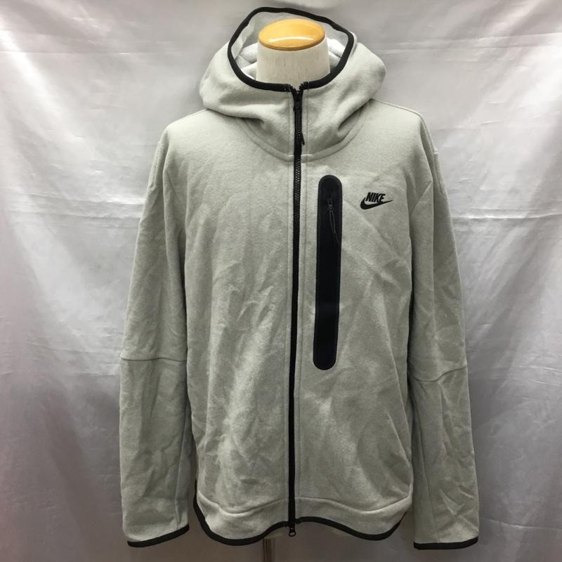 ナイキ NIKE パーカー 長袖 ジップパーカー XXL 無地 灰 / グレー /  メンズ USED 古着 中古 10121704