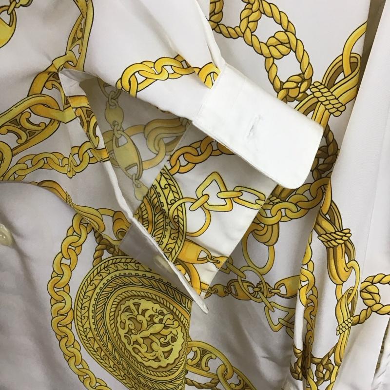 ジュンメン JUNMEN シャツ、ブラウス 長袖 長袖シャツ 総柄シャツ カラーシャツ 80s 90s プリント 白 / ホワイト /  メンズ USED 古着 中古 10130806