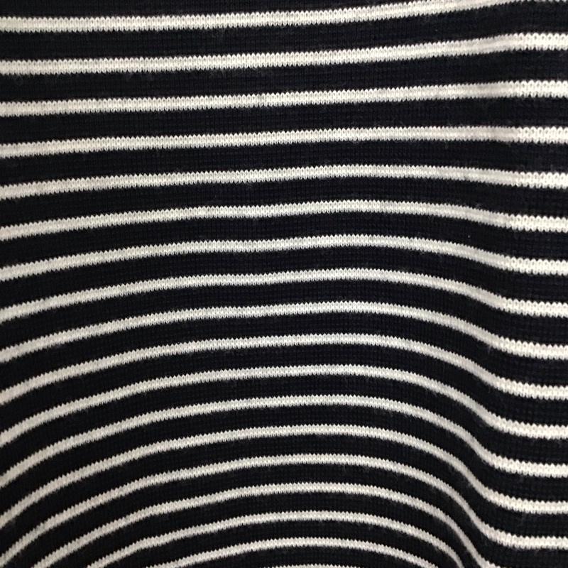 ザラメン ZARA MAN ニット、セーター 長袖 長袖ニットカットソー クルーネック セーター L ボーダー柄 紺 / ネイビー /  メンズ USED 古着 中古 10140911