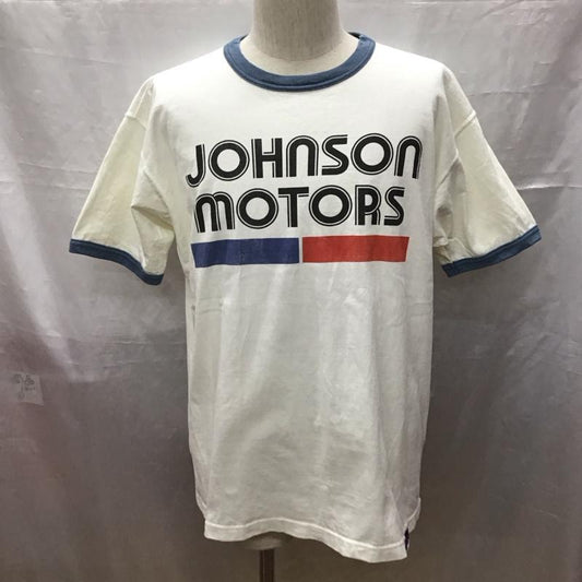 トイズマッコイ TOYS McCOY Tシャツ 半袖 リンガーT JOHNSON MOTORS XXL ロゴ、文字 白 / ホワイト / X 青 / ブルー /  メンズ USED 古着 中古 10118032